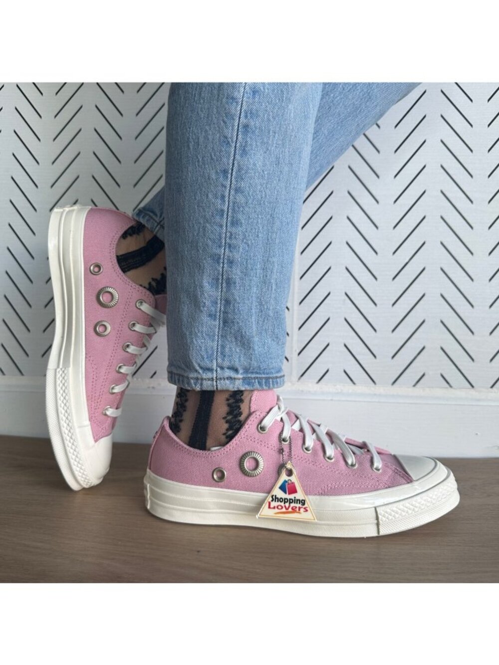 ❤️Converse Chuck 70 Low Metal Rings Sz 8 Women Shoes Pink Gold Snekers A11177C❤️